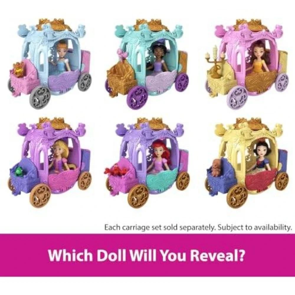 Disney Princess Carriage Reveal Surprise Mystery Small Doll Vehicle Figure